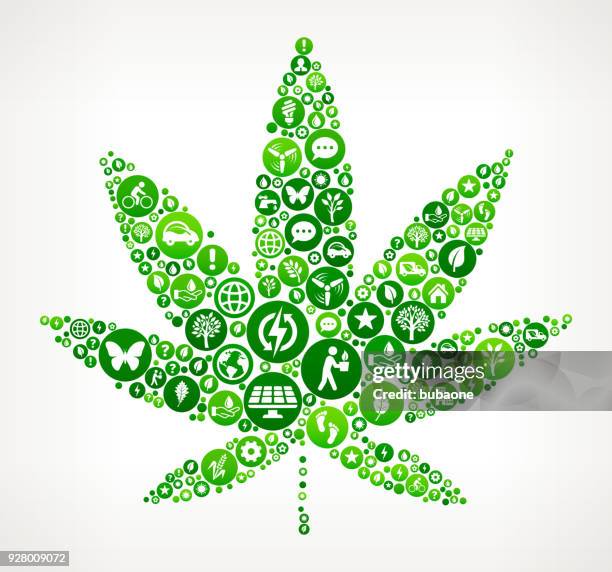 marijuana nature and environmental conservation icon pattern - marijuana pattern stock illustrations