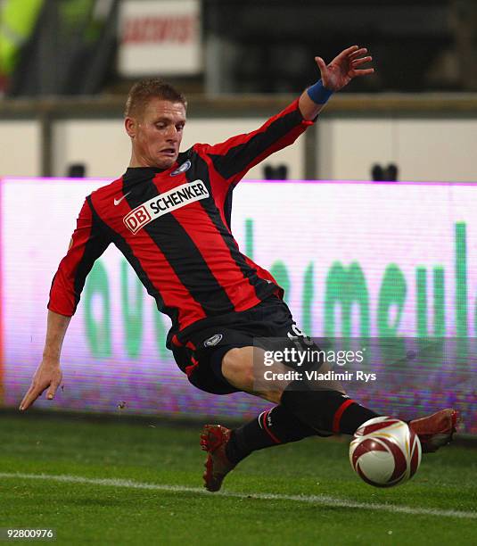 Artur Wichniarek of Hertha controls the ball during the UEFA Europa League group D match between SC Heerenveen and Hertha BSC Berlin at Abe Lenstra...