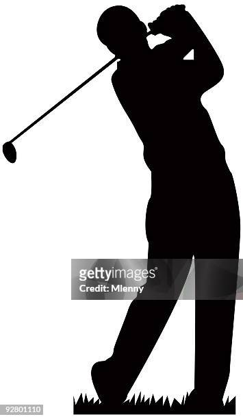 golf player illustration - golf driver stock illustrations