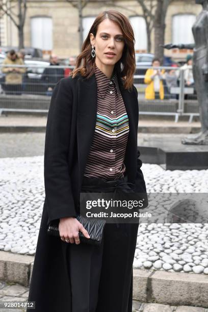 Aymeline Valade attends the Miu Miu show as part of the Paris Fashion Week Womenswear Fall/Winter 2018/2019 on March 6, 2018 in Paris, France.