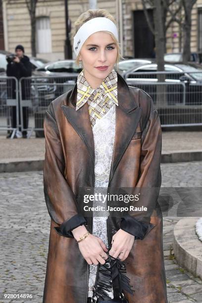 Caro Daur attends the Miu Miu show as part of the Paris Fashion Week Womenswear Fall/Winter 2018/2019 on March 6, 2018 in Paris, France.