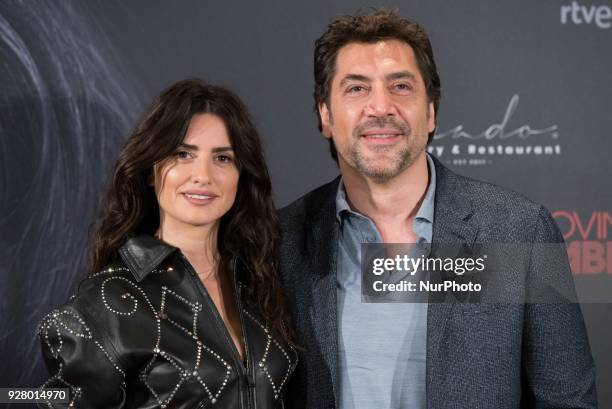 Penelope Cruz and Javier Bardem attend the 'Loving Pablo' Photocall at Melia Serrano Hotel in Madrid on March 6, 2018