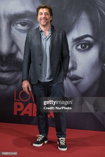 Javier Bardem attends the 'Loving Pablo' Photocall at Melia Serrano Hotel in Madrid on March 6, 2018