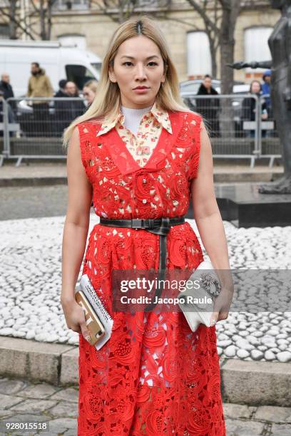 Tina Leung attends the Miu Miu show as part of the Paris Fashion Week Womenswear Fall/Winter 2018/2019 on March 6, 2018 in Paris, France.