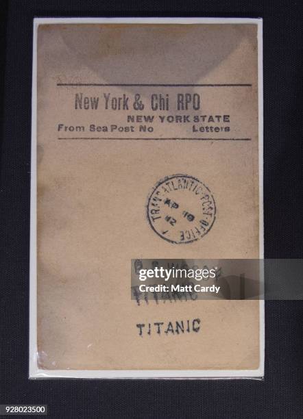 Facing slip belonging to postal clerk Oscar Woody, and is being displayed as part of the new Titanic Stories exhibition at the National Maritime...