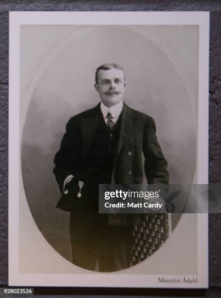 Photograph of Mauritz Adahal whose wallet was found in the water and is being displayed as part of the new Titanic Stories exhibition at the National...