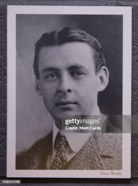 Photograph of Oscar Woody whose facing slip is being displayed as part of the new Titanic Stories exhibition at the National Maritime Museum Cornwall...