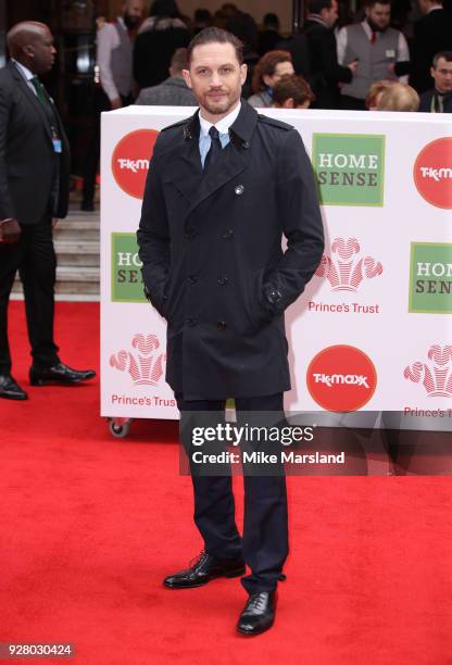 Tom Hardyattends 'The Prince's Trust' and TKMaxx with Homesense Awards at London Palladium on March 6, 2018 in London, England.