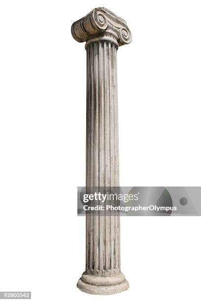 columna en blanco aislado - corintio estilo clásico griego fotografías e imágenes de stock