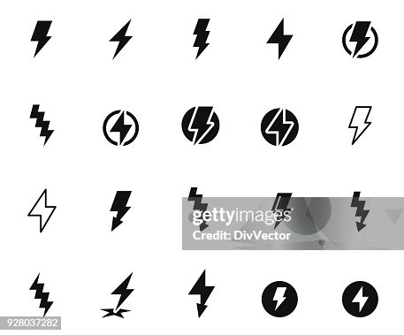 Conjunto de iconos de Lightning bolt Conjunto de iconos de Lightning bolt