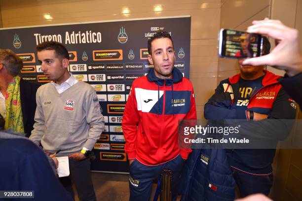 Vincenzo Nibali of Italy and Fabio Aru of Italy attends the 53rd Tirreno-Adriatico 2017 / Press Conference on March 6, 2018 in Tuscany, Italy.