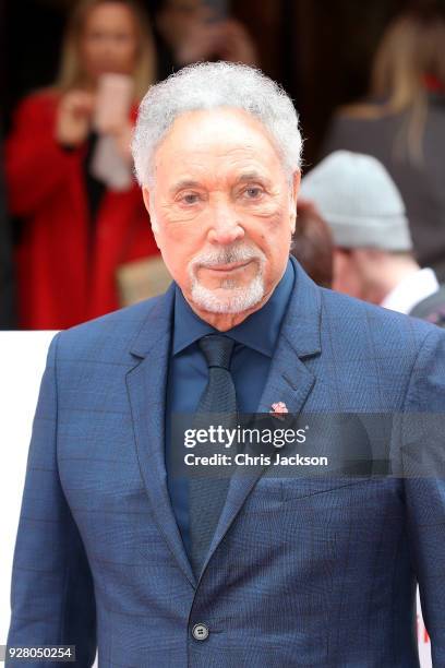 Singer Tom Jones attends 'The Prince's Trust' and TKMaxx with Homesense Awards at London Palladium on March 6, 2018 in London, England.