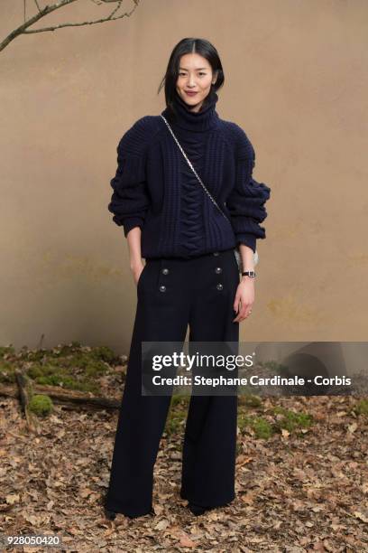 Liu Wen attends the Chanel show as part of the Paris Fashion Week Womenswear Fall/Winter 2018/2019 on March 6, 2018 in Paris, France.