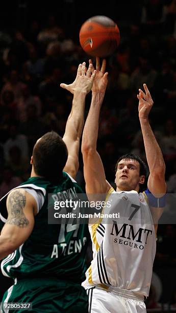 Darjus Lavrinovic of Real Madrid in action during the Euroleague Basketball Regular Season 2009-2010 Game Day 3 between Real Madrid and Panathinaikos...