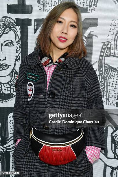 Faye Tsui attends the Miu Miu show as part of the Paris Fashion Week Womenswear Fall/Winter 2018/2019 on March 6, 2018 in Paris, France.