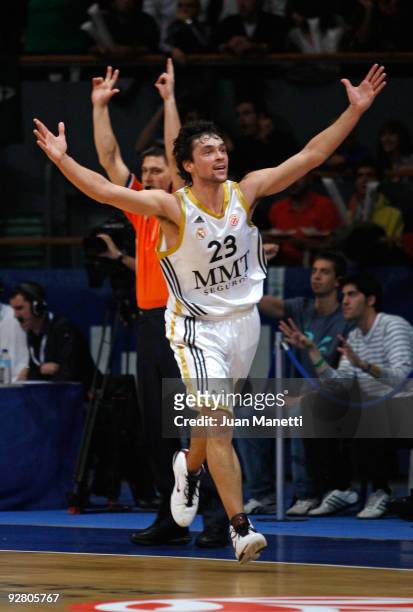 Sergio Llull of Real Madrid in action during the Euroleague Basketball Regular Season 2009-2010 Game Day 3 between Real Madrid and Panathinaikos...