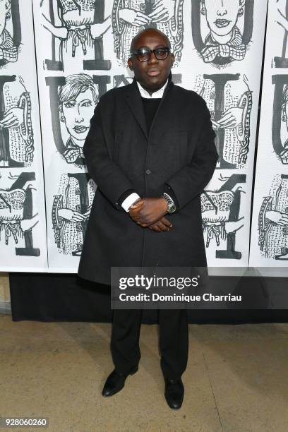 Edward Enninful attends the Miu Miu show as part of the Paris Fashion Week Womenswear Fall/Winter 2018/2019 on March 6, 2018 in Paris, France.