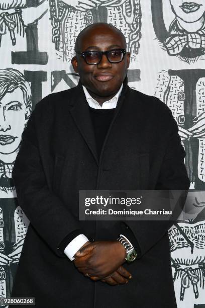 Edward Enninful attends the Miu Miu show as part of the Paris Fashion Week Womenswear Fall/Winter 2018/2019 on March 6, 2018 in Paris, France.