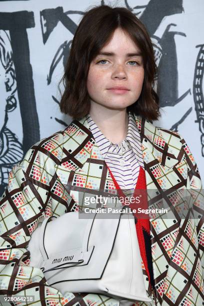 Reese Blutstein attends the Miu Miu show as part of the Paris Fashion Week Womenswear Fall/Winter 2018/2019 on March 6, 2018 in Paris, France.