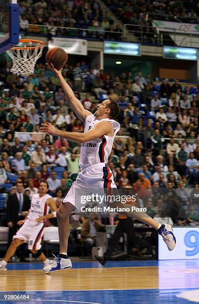 Igor Rakocevic, #8 of Efes Pilsen Istanbul in action during the Euroleague Basketball Regular Season 2009-2010 Game Day 3 between Unicaja and Efes...
