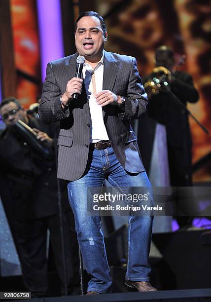 Musician Gilberto Santa Rosa performs onstage during the 10th Annual Latin GRAMMY Awards Rehearsals Day 4 held at the Mandalay Bay Events Center on...