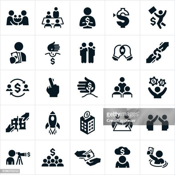 venture capital icons - small business or entrepreneur stock illustrations