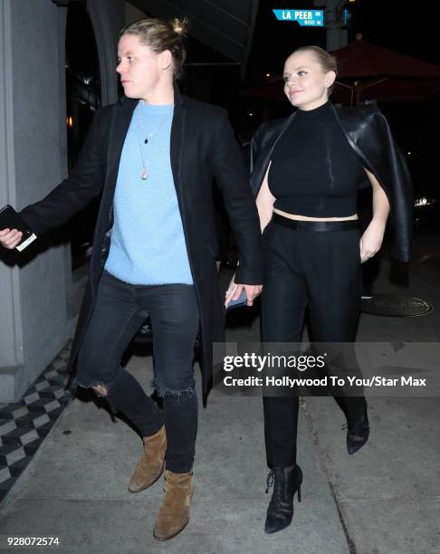 Alli Simpson and Conrad Sewell are seen on March 5, 2018 in Los Angeles, California.