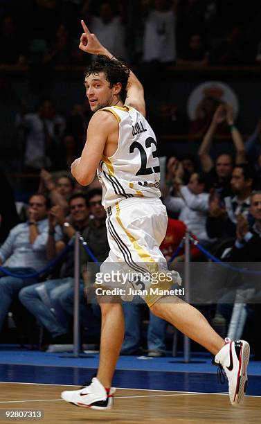 Sergio Llull, #23 of Real Madrid in action during the Euroleague Basketball Regular Season 2009-2010 Game Day 3 between Real Madrid and Panathinaikos...