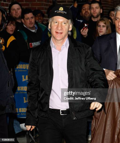 Television personality Bill Maher visits "Late Show With David Letterman" at the Ed Sullivan Theater on November 5, 2009 in New York City.