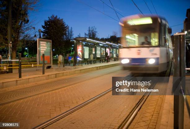 night shot of the urban train in istambul, turkey - istambul stock pictures, royalty-free photos & images