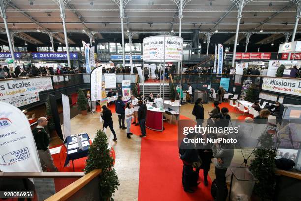 People visit the &quot;Paris pour l'emploi&quot; recruitment forum on March 6 at the Grande Halle de La Villette in Paris. The French Government...