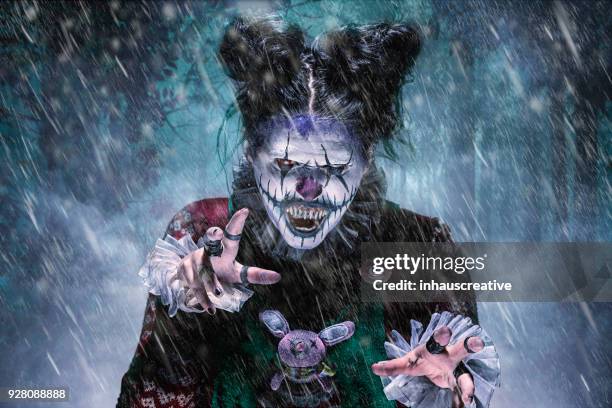 evil clown in your nightmare - evil clown stock pictures, royalty-free photos & images