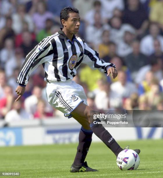 Nolberto Solano of Newcastle United in action during the FA Carling Premiership match between Derby County and Newcastle United at Pride Park, Derby...