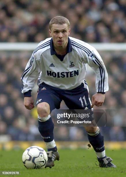 Sergei Rebrov of Tottenham Hotspur in action during the FA Cup match between Charlton Athletic and Tottenham Hotspur at The Valley in London on...