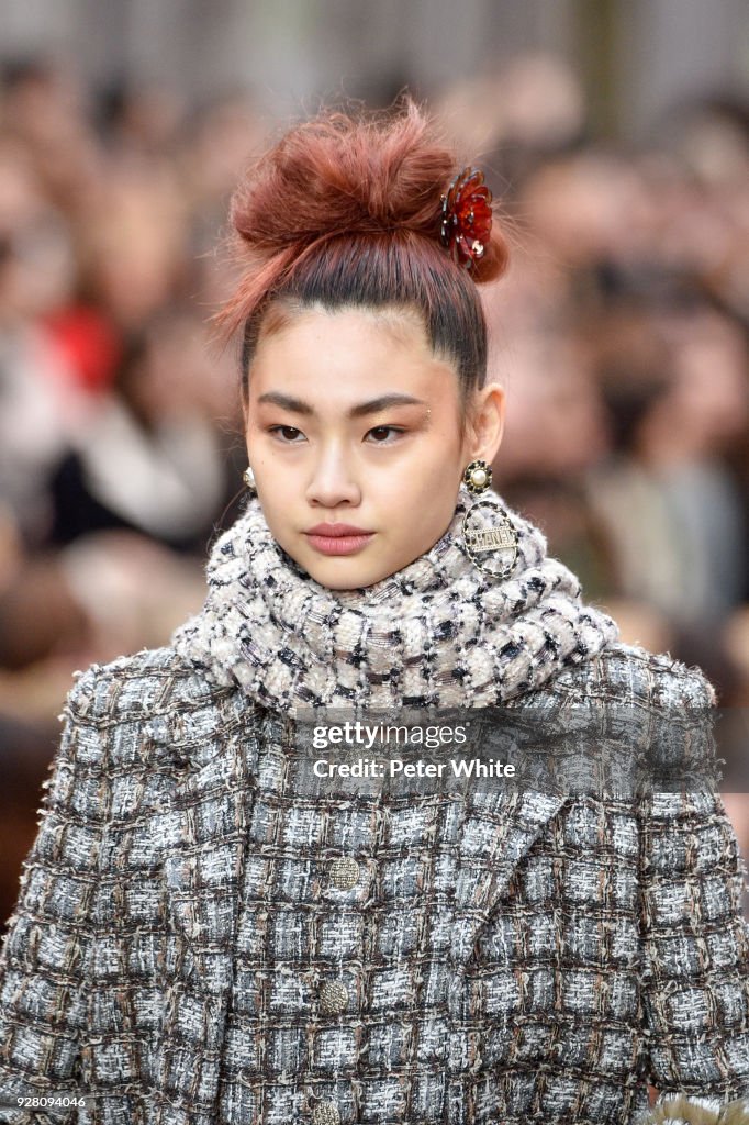 Hoyeon Jung walks the runway during the Chanel show as part of the