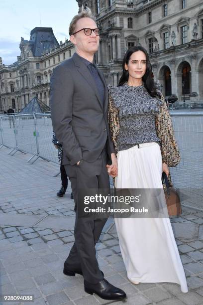 Paul Bettany and Jennifer Connelly attend the Louis Vuitton show as part of the Paris Fashion Week Womenswear Fall/Winter 2018/2019 on March 6, 2018...