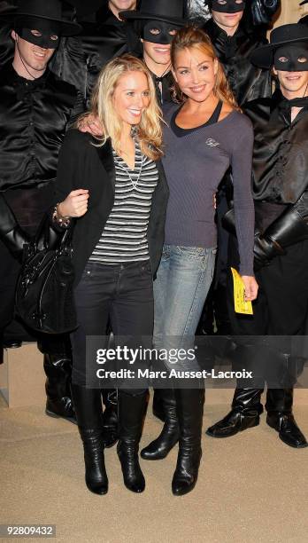 Indra and a guest attend the premiere of 'Zorro' at the Folies Bergeres on November 5, 2009 in Paris, France.