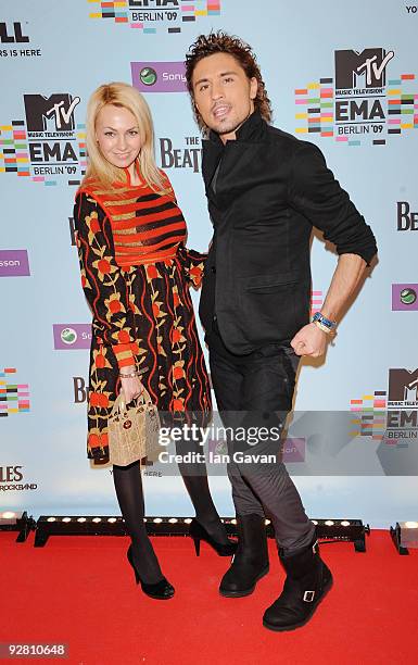 Singer Dima Bilan and guest arrives for the 2009 MTV Europe Music Awards held at the O2 Arena on November 5, 2009 in Berlin, Germany.