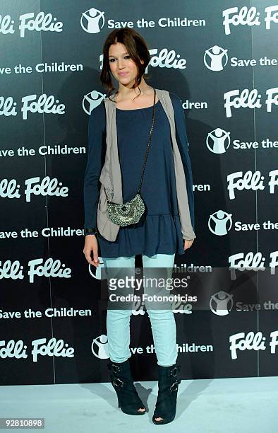 Actress Ursula Corbero attends Folli Follie and Save The Children bracelet launch dinner, at the Santo Mauro Hotel on November 5, 2009 in Madrid,...