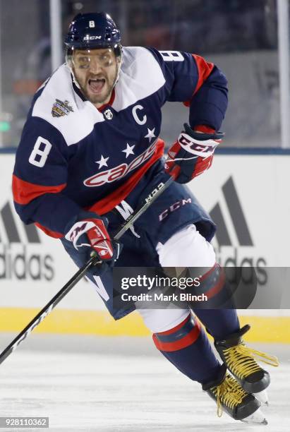 Alex Ovechkin of the Washington Capitals plays against the Toronto Maple Leafs during the third period of the 2018 Coors Light NHL Stadium Series...