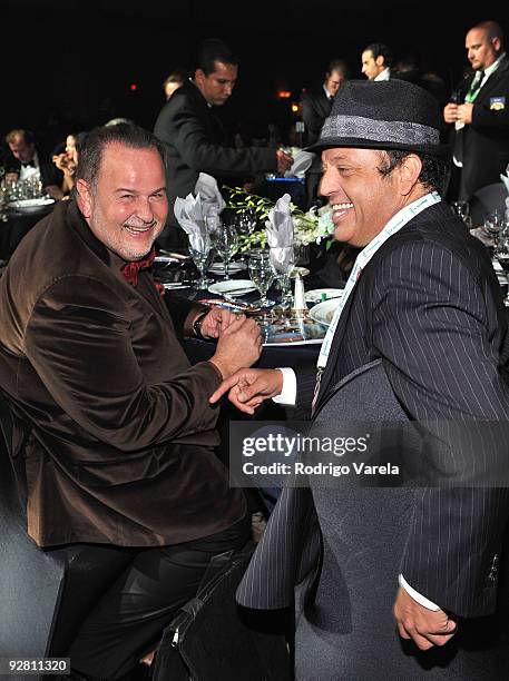 Personality Raul de Molina and comedian Paul Rodriguez attend 2009 Person Of The Year Honoring Juan Gabriel at Mandalay Bay Events Center on November...