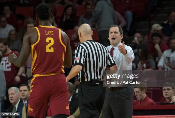 Steve Prohn Iowa State coach during the first half of a NCAA college basketball game against Oklahoma at the Lloyd Noble Center on March 2, 2018 in...