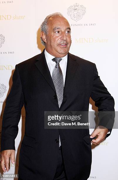 Businessman Sir Philip Green attends the Krug MIND Share charity auction, at Christie's on November 5, 2009 in London, England.