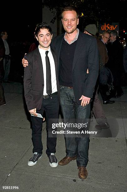 Jason Fuchs and Jason Moore attend the Off-Broadway opening night of "The Understudy" at the Laura Pels Theatre on November 5, 2009 in New York City.