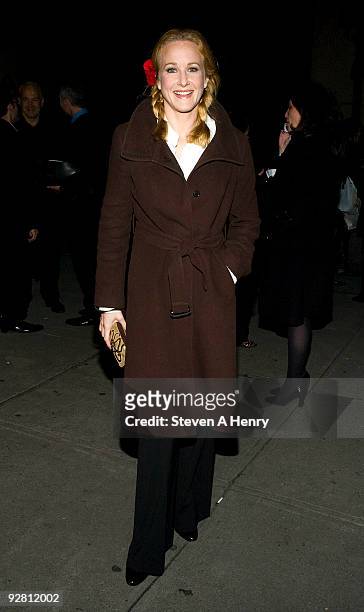 Actress Katie Finneran attends the Off-Broadway opening night of "The Understudy" at the Laura Pels Theatre on November 5, 2009 in New York City.