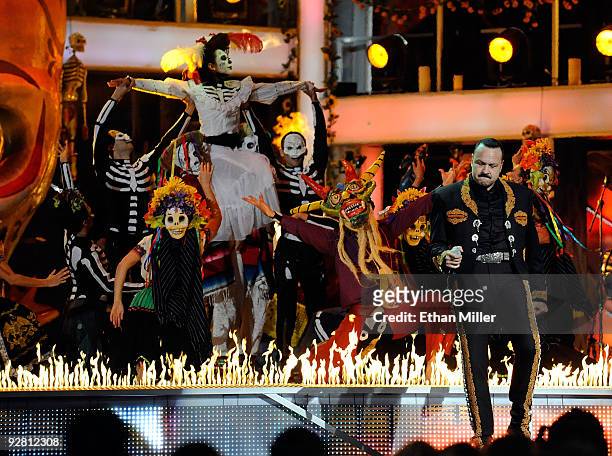 Musician Pepe Aguilar performs onstage during the 10th annual Latin GRAMMY Awards held at Mandalay Bay Events Center on November 5, 2009 in Las...