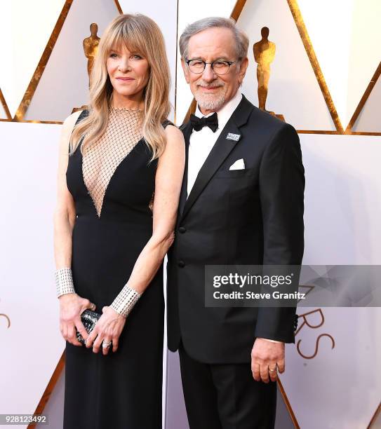 Kate Capshaw, Steven Spielberg arrives at the 90th Annual Academy Awards at Hollywood & Highland Center on March 4, 2018 in Hollywood, California.