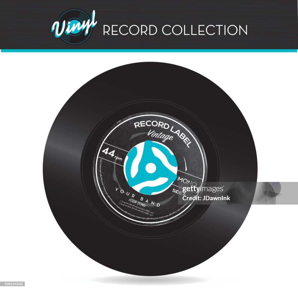 45 rpm record with adapter