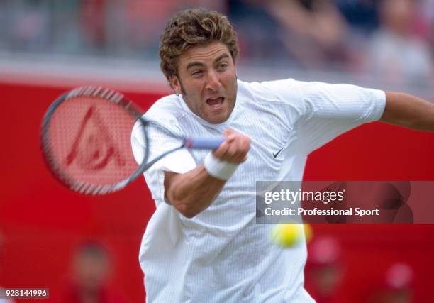 Justin Gimelstob of the USA in action during the Stella Artois Championships at the Queen's Club in London, England circa June 2001.