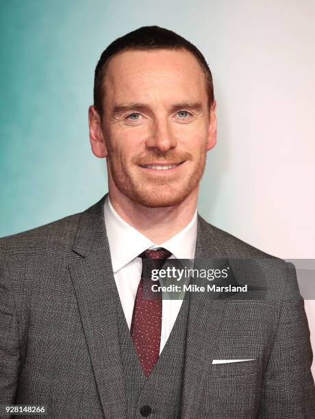 Michael Fassbender attends the European premiere of 'Tomb Raider' at Vue West End on March 6, 2018 in London, England.